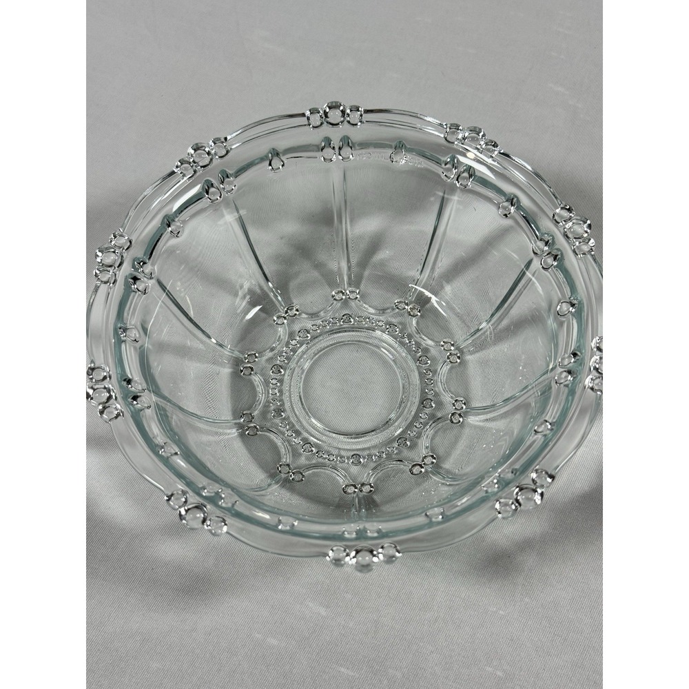 Vintage Clear‎ KIG Indonesia Glass Candy Dish "Oyster Pearl"